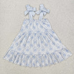 GSD1660 Flower Sky Blue Girl's Dress