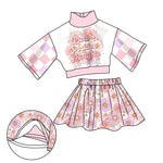 Preorder 12.24 GSD1665 Grow Flower Pink Girls Skirt Shorts Set