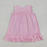 GSD1671 Embroidery Easter Rabbit Pink Girl's Dress