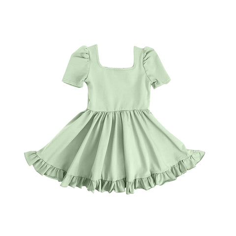 Preorder 12.29 GSD1676 Green Ruffles Girl's Dress