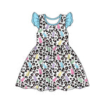 Preorder 12.29 GSD1679 Easter Bunny Leopard Girl's Dress