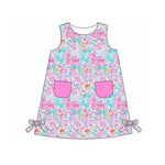 Preorder 12.29 GSD1685 Summer Flower Pink Sleeveless Girl's Dress