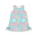 Preorder 12.29 GSD1686 Summer Flower Pink Blue Sleeveless Girl's Dress