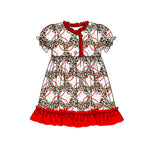 Preorder 01.03 GSD1708 Baseball Leopard Red Girl's Dress Night Gown