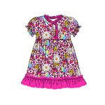 Preorder 01.03 GSD1709 Flower Leopard Pink Girl's Dress Night Gown