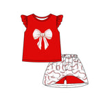 Preorder GSD1722 Baseball Bows Girls Skirt Shorts Set