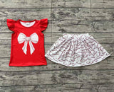 Preorder GSD1722 Baseball Bows Girls Skirt Shorts Set