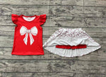 Preorder GSD1722 Baseball Bows Girls Skirt Shorts Set