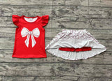 Preorder GSD1722 Baseball Bows Girls Skirt Shorts Set