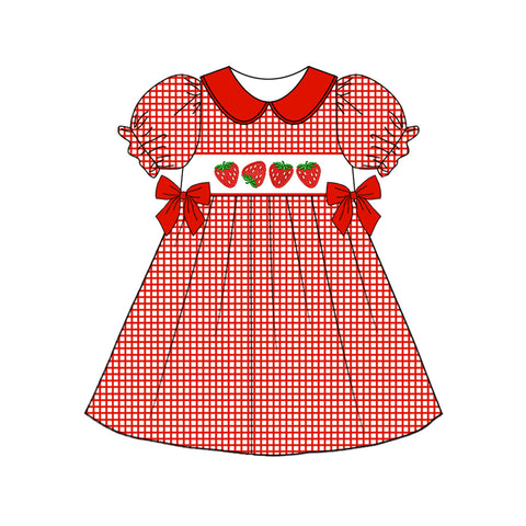 Preorder 01.17 GSD1776 Strawberry Red Plaid Girl's Dress