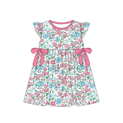 Preorder 01.18 Flower Floral Pink Blue Girl's Dress