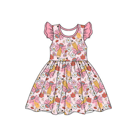 Preorder 01.18 Pencil Flower Bows Girl's Dress