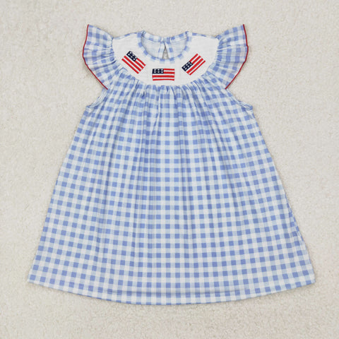 GSD1817 July 4th USA Smocked Girl's Dress