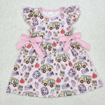 GSD1819 Back To School Bus Pink Girl's Dress
