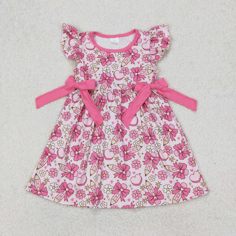 GSD1820 Back To School Pencil Flower Pink Girl's Dress