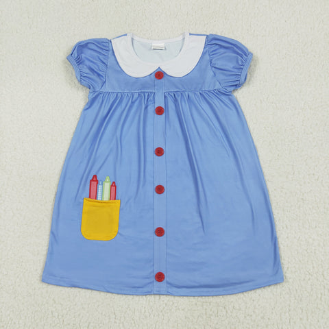GSD1821 Back To School Crayon Girl's Dress