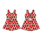 Preorder 01.24 GSD1843 Strawberry Red Girl's Dress Onesie