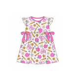 Preorder 01.24 GSD1846 Back To School Pencil Bows Girl's Dress