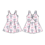 Preorder 01.24 GSD1852 Flower Bows Pink Girl's Dress Onesie