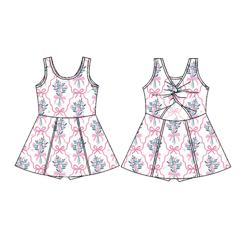 Preorder 01.24 Flower Bows Pink Girl's Dress Onesie