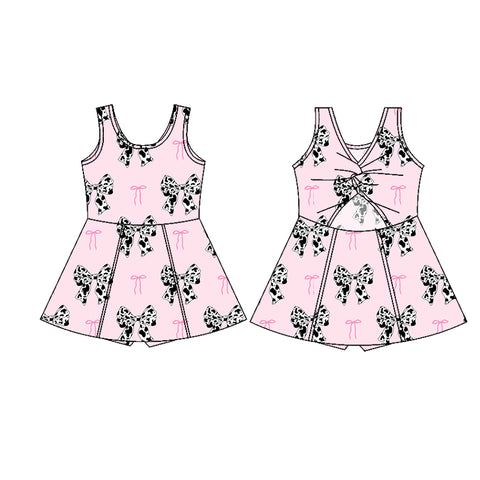 Preorder 01.24 GSD1853 Bows Cow Pink Girl's Dress Onesie