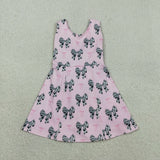 GSD1853 Bows Cow Pink Yoga Girl's Dress Onesie