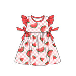 Preorder 01.26 GSD1855 Watermelon Red Plaid Girl's Dress