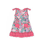 Preorder 01.27 GSD1861 Flower Pink Ruffles Girl's Dress