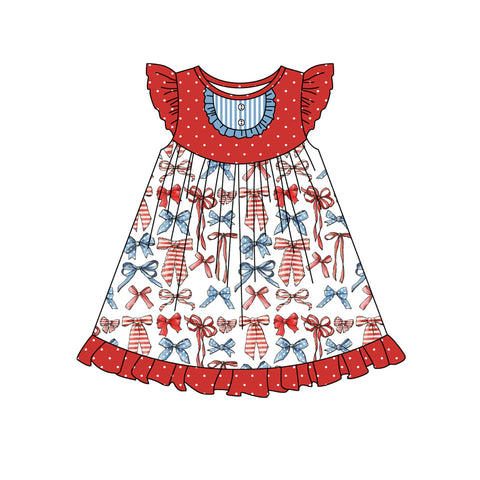 Preorder 01.27 GSD1863 July 4th Bows Red Girl's Dress