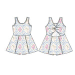 Preorder 01.27 GSD1864 Flower Bows Girl's Dress Onesie