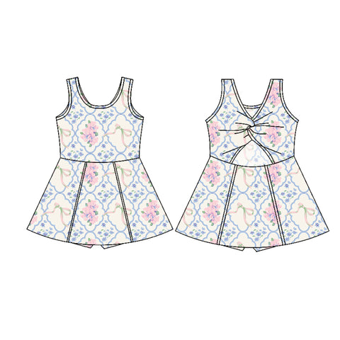 Preorder 01.27 GSD1864 Flower Bows Girl's Dress Onesie