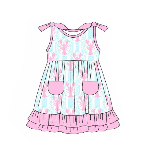 Preorder 01.28 GSD1869 Crawfish Blue Pink Girl's Dress