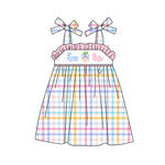 Preorder 01.29 GSD1871 Easter Rabbit Carrot Pink Plaid Girl's Dress