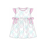 Preorder 01.30 GSD1884 Bows Flower Pink Girl's Dress