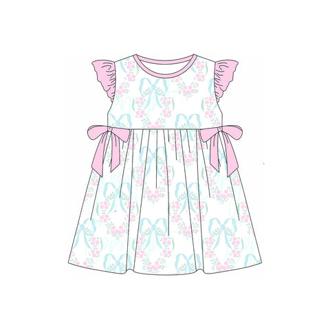 Preorder 01.30 GSD1884 Bows Flower Pink Girl's Dress