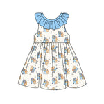 Preorder 01.31 Cartoon Blue Dog Girl's Dress