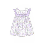 Preorder 02.05 GSD1908 Flower Purple Girl's Dress