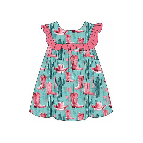 Preorder 02.05 Western Boots Cactus Girl's Dress