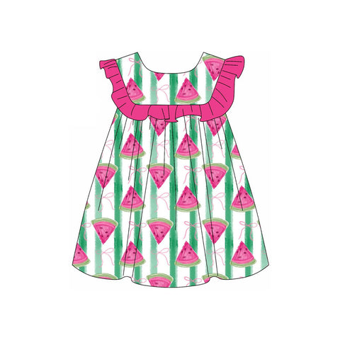 Preorder 02.05 Watermelon Bows Girl's Dress