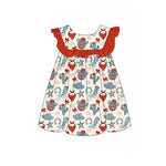 Preorder 02.07 GSD1936 Western Hat Boots Cactus Red Girl's Dress