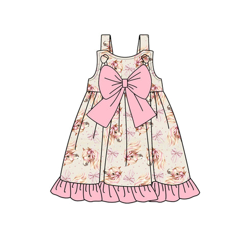 Preorder 02.12 Horse Bows Pink Girl's Dress