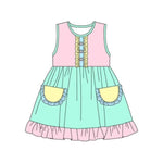 Preorder 02.14 GSD1957 Cotton Green Pink Girl's Dress