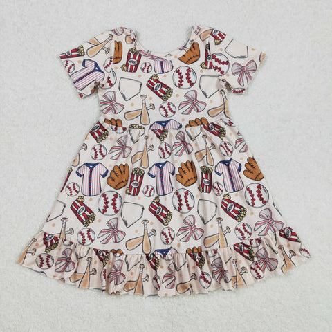 GSD1960 Baseball Bows Girl's Dress