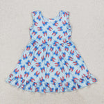 GSD1965 July 4th Bows Blue Girl's Dress