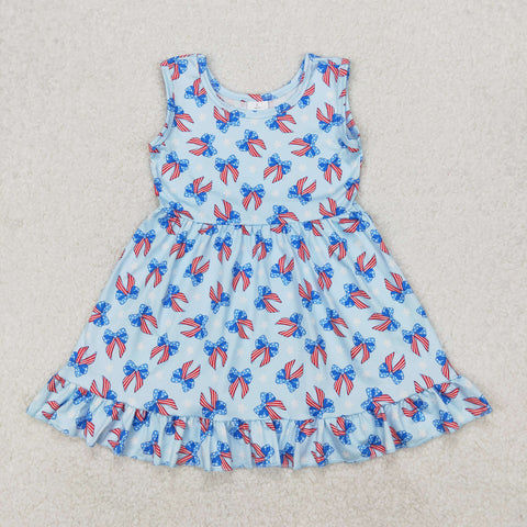 GSD1965 July 4th Bows Blue Girl's Dress