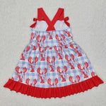 GSD1968 Crawfish Bows Red Girl's Dress