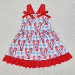 GSD1968 Crawfish Bows Red Girl's Dress