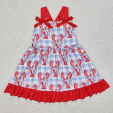 GSD1968 Crawfish Bows Red Girl's Dress