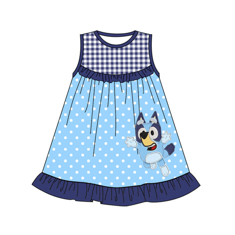 Preorder 02.14 GSD1972 Cartoon Blue Dog Girl's Dress