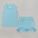 Girls Cotton Cheer Skorts Outfits Sister Matching Clothes